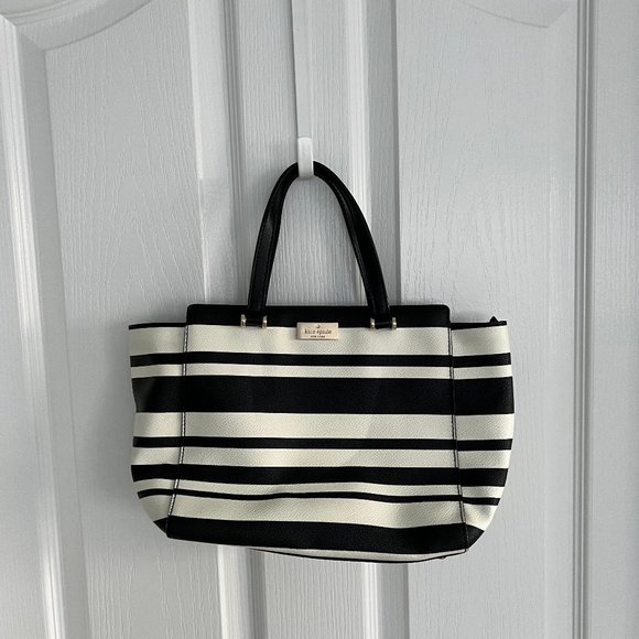 kate spade stripe satchel - Picture 1 of 3